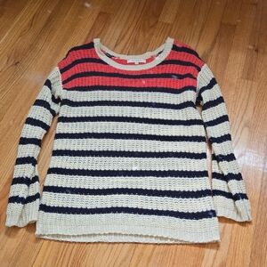 Chic Striped Sweater - Pink, Blue, and White